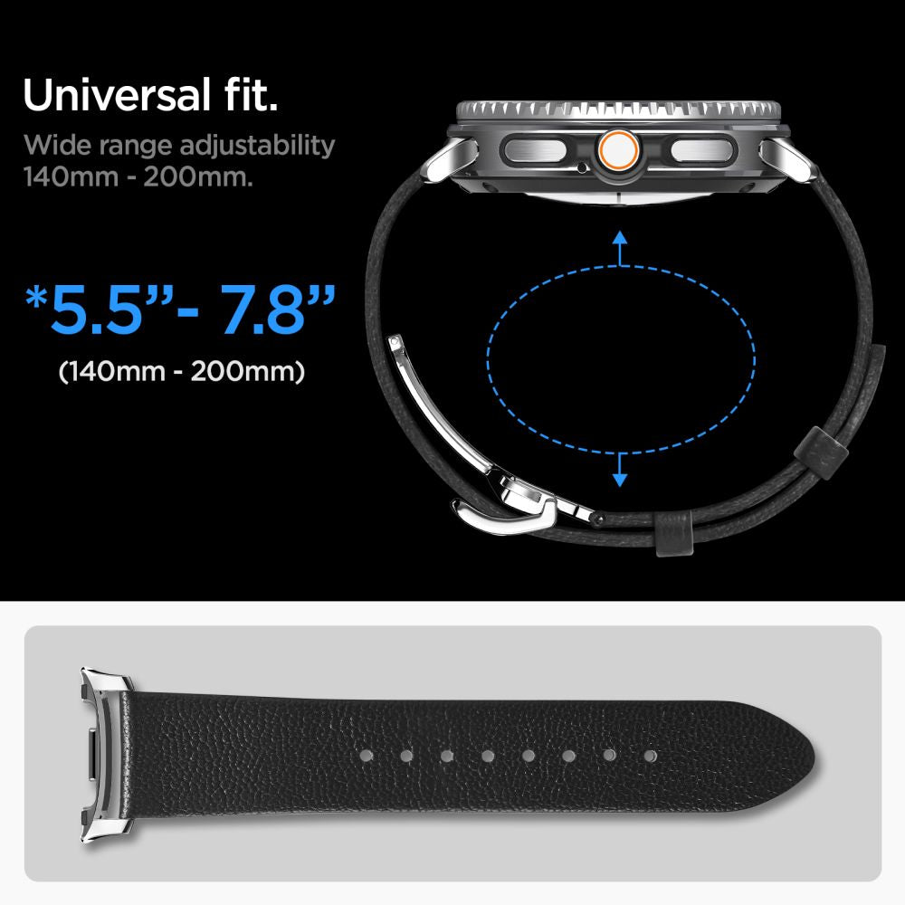 Spigen Enzo dirželis, skirtas Samsung Galaxy Watch 40/44/46 mm – juodas