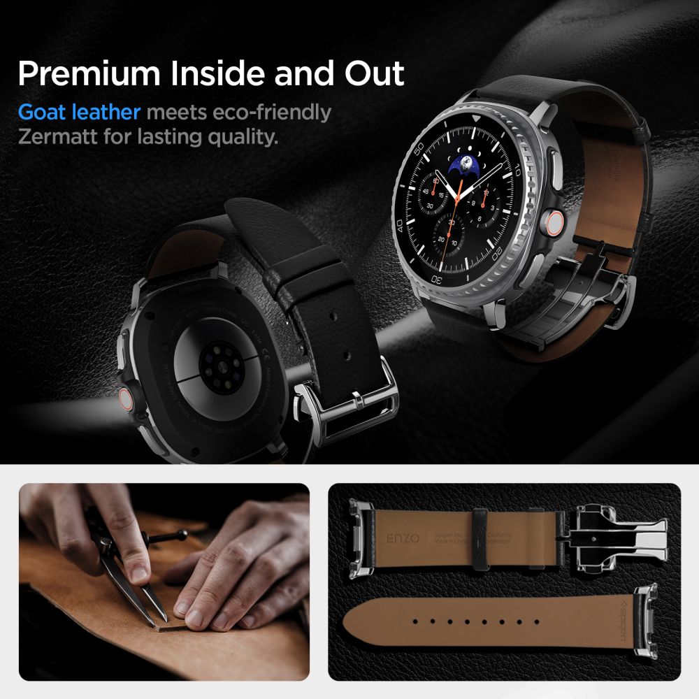 Spigen Enzo dirželis, skirtas Samsung Galaxy Watch 40/44/46 mm – juodas