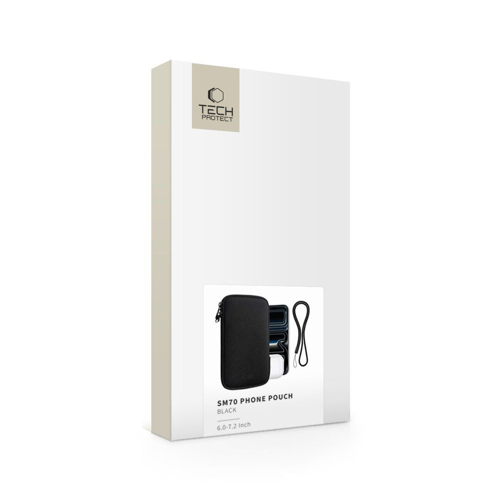 Tech-Protect SM70 dėklas, skirtas 6.0"-7.2" išmaniesiems telefonams - juodas -- Cell phone cases and covers