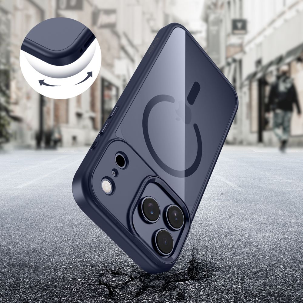 Tech-Protect MagMat MagSafe dėklas, skirtas iPhone 17 Pro – skaidrus tamsiai mėlynas -- iPhone 17 Pro