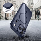 Tech-Protect MagMat MagSafe dėklas, skirtas iPhone 17 Pro – skaidrus tamsiai mėlynas -- iPhone 17 Pro