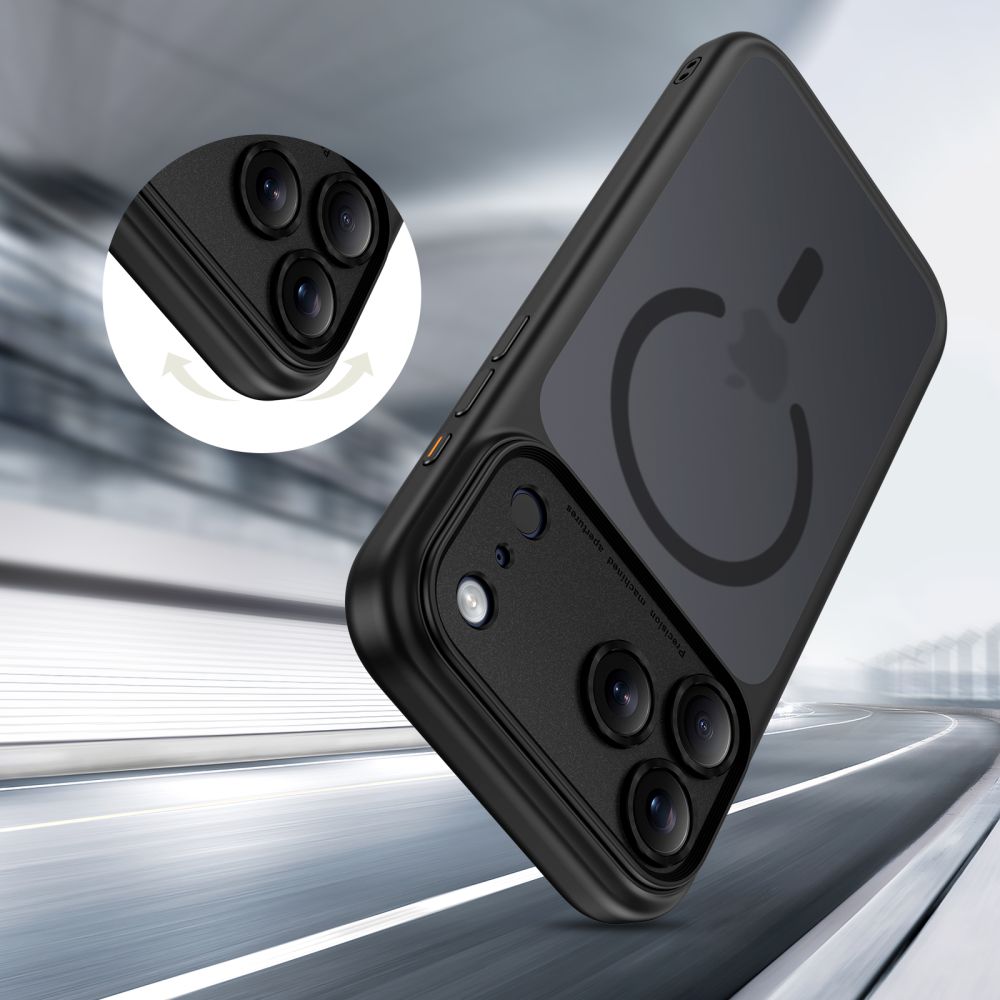 Tech-Protect Magpeak Magsafe CC Dėklas, skirtas iPhone 17 Pro – matinė juoda -- iPhone 17 Pro