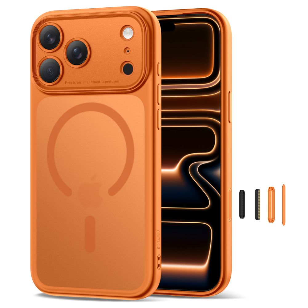 Tech-Protect Magpeak MagSafe dėklas iPhone 17 Pro Max – oranžinis -- iPhone 17 Pro Max