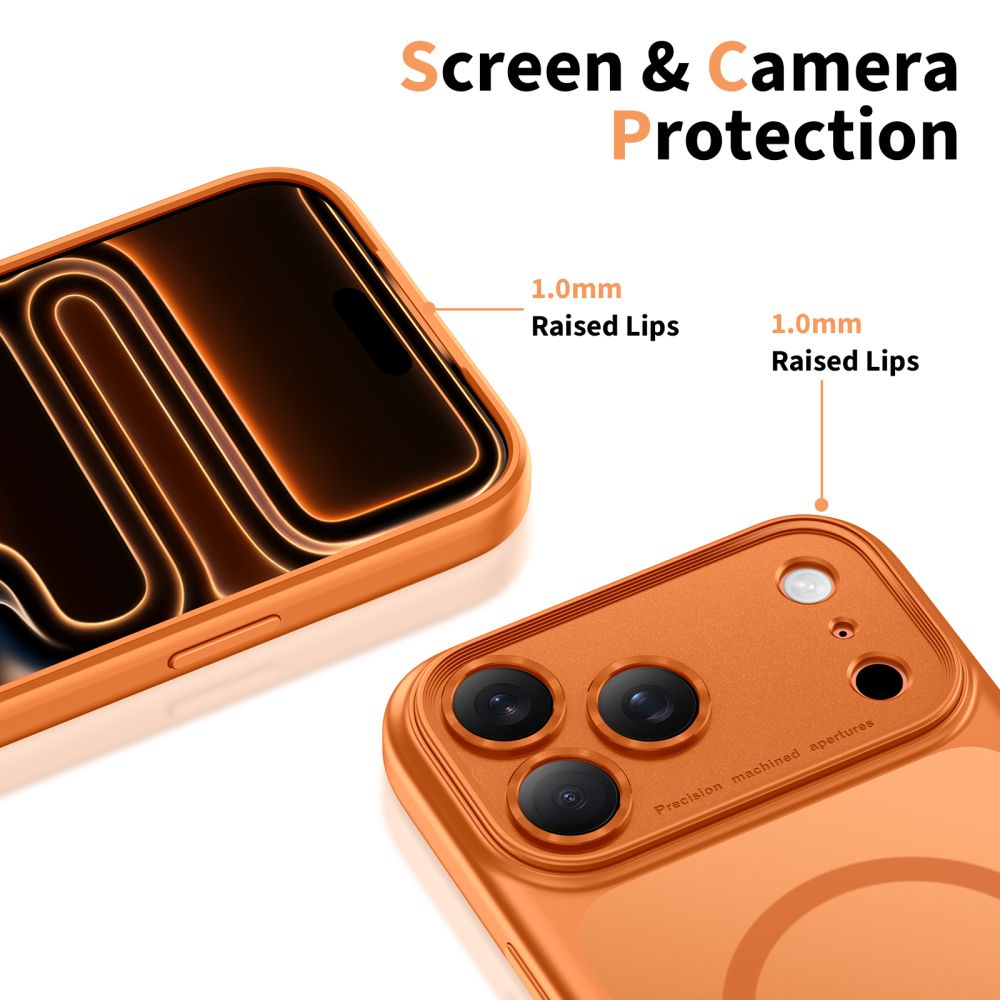 Tech-Protect Magpeak MagSafe dėklas iPhone 17 Pro Max – oranžinis -- iPhone 17 Pro Max