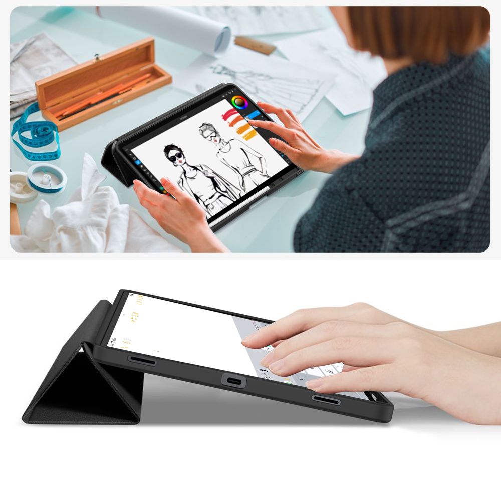 Tech-Protect SmartCase Pen dėklas Galaxy Tab S11 – juodas -- Samsung Galaxy Tab S11