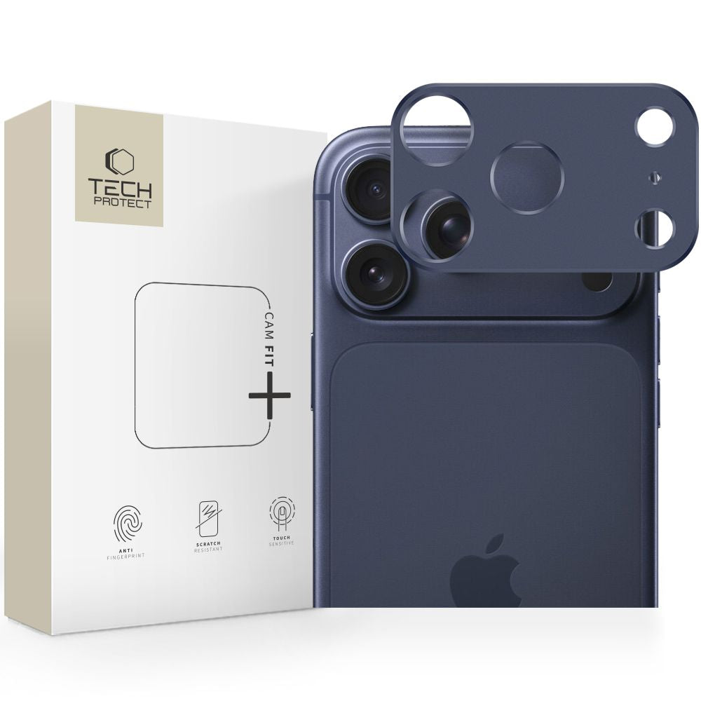 Tech-Protect Camalloy Fit+ kameros dangtelis iPhone 17 Pro – mėlynas -- iPhone 17 Pro
