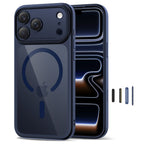 Tech-Protect Magpeak MagSafe dėklas iPhone 17 Pro – skaidrus, tamsiai mėlynas -- iPhone 17 Pro