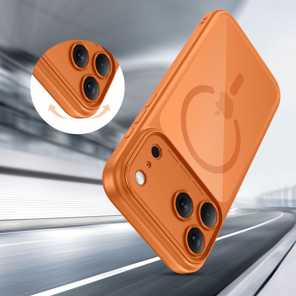 Tech-Protect MagPeak MagSafe dėklas iPhone 17 Pro Max – skaidrus oranžinis -- iPhone 17 Pro Max