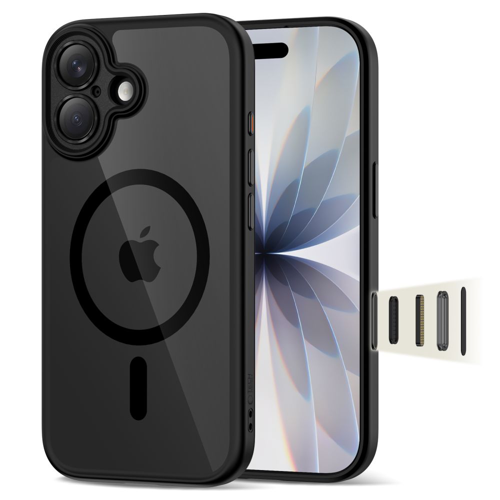 Tech-Protect MagSafe dėklas iPhone 17 – skaidrus juodas -- iPhone 17