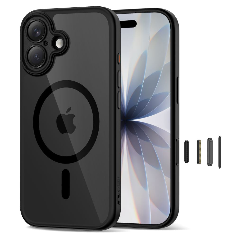 Tech-Protect MagSafe dėklas iPhone 17 – skaidrus juodas -- iPhone 17