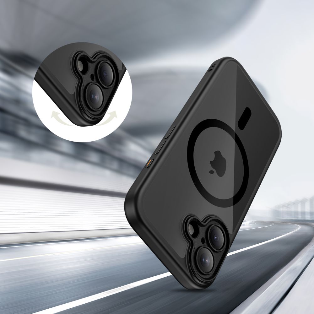 Tech-Protect MagSafe dėklas iPhone 17 – skaidrus juodas -- iPhone 17