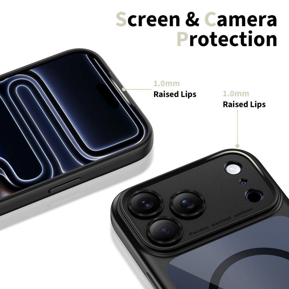 Tech-Protect Magpeak MagSafe dėklas iPhone 17 Pro – Clear Black -- iPhone 17 Pro