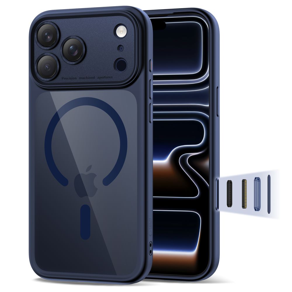 Tech-Protect MagSafe dėklas iPhone 17 Pro Max – skaidrus mėlynas -- iPhone 17 Pro Max