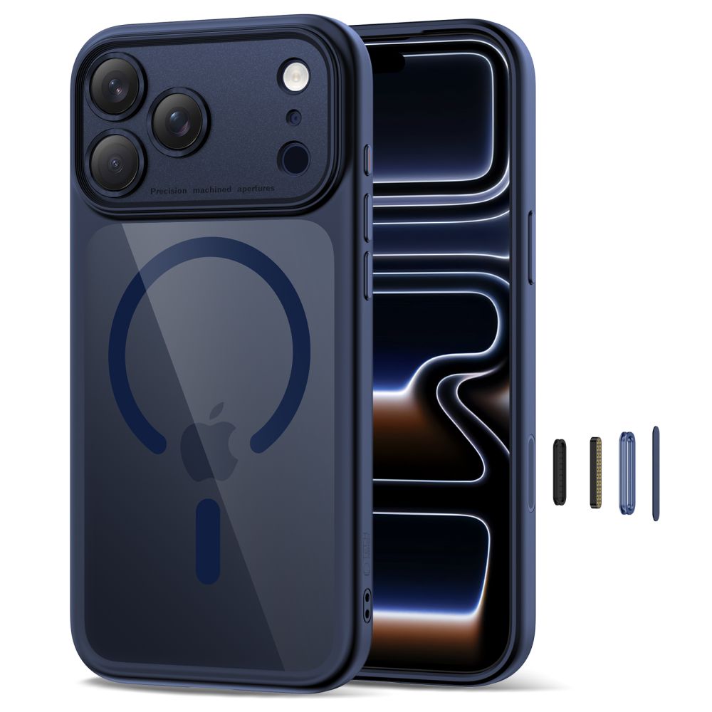 Tech-Protect MagSafe dėklas iPhone 17 Pro Max – skaidrus mėlynas -- iPhone 17 Pro Max