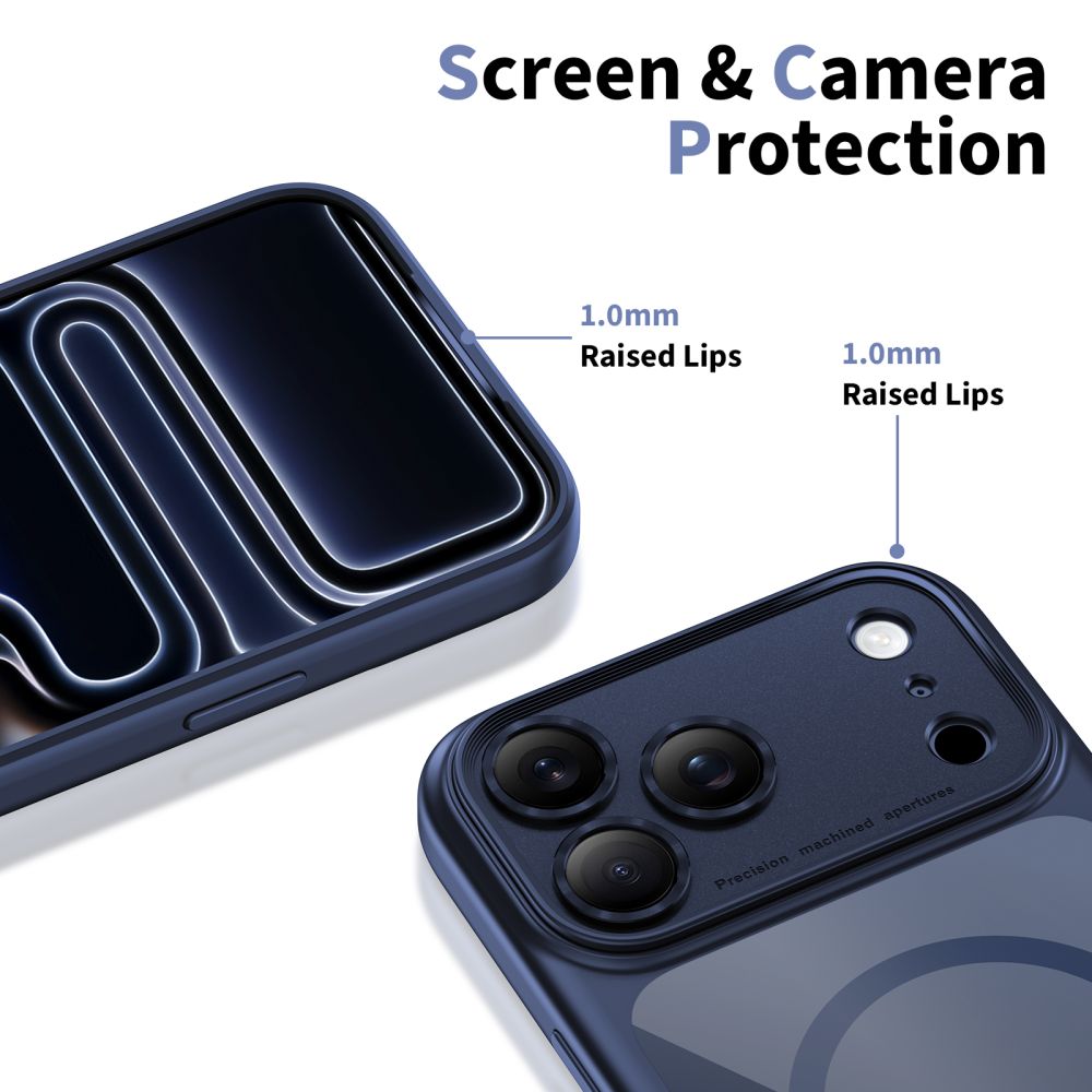 Tech-Protect MagSafe dėklas iPhone 17 Pro Max – skaidrus mėlynas -- iPhone 17 Pro Max
