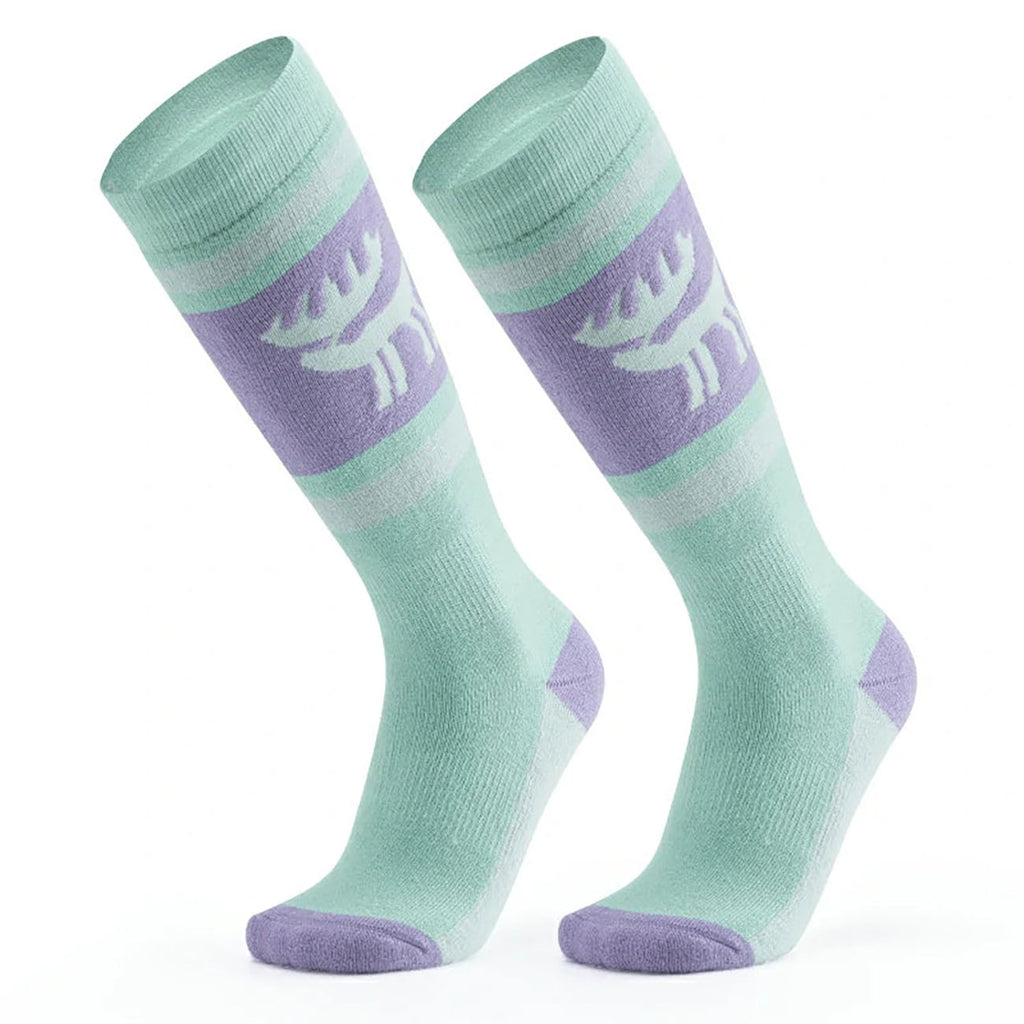 Qunature 037202 slidinėjimo kojinės dydis 43-48 (L/XL) - violetinė-žalia -- Cycling Socks