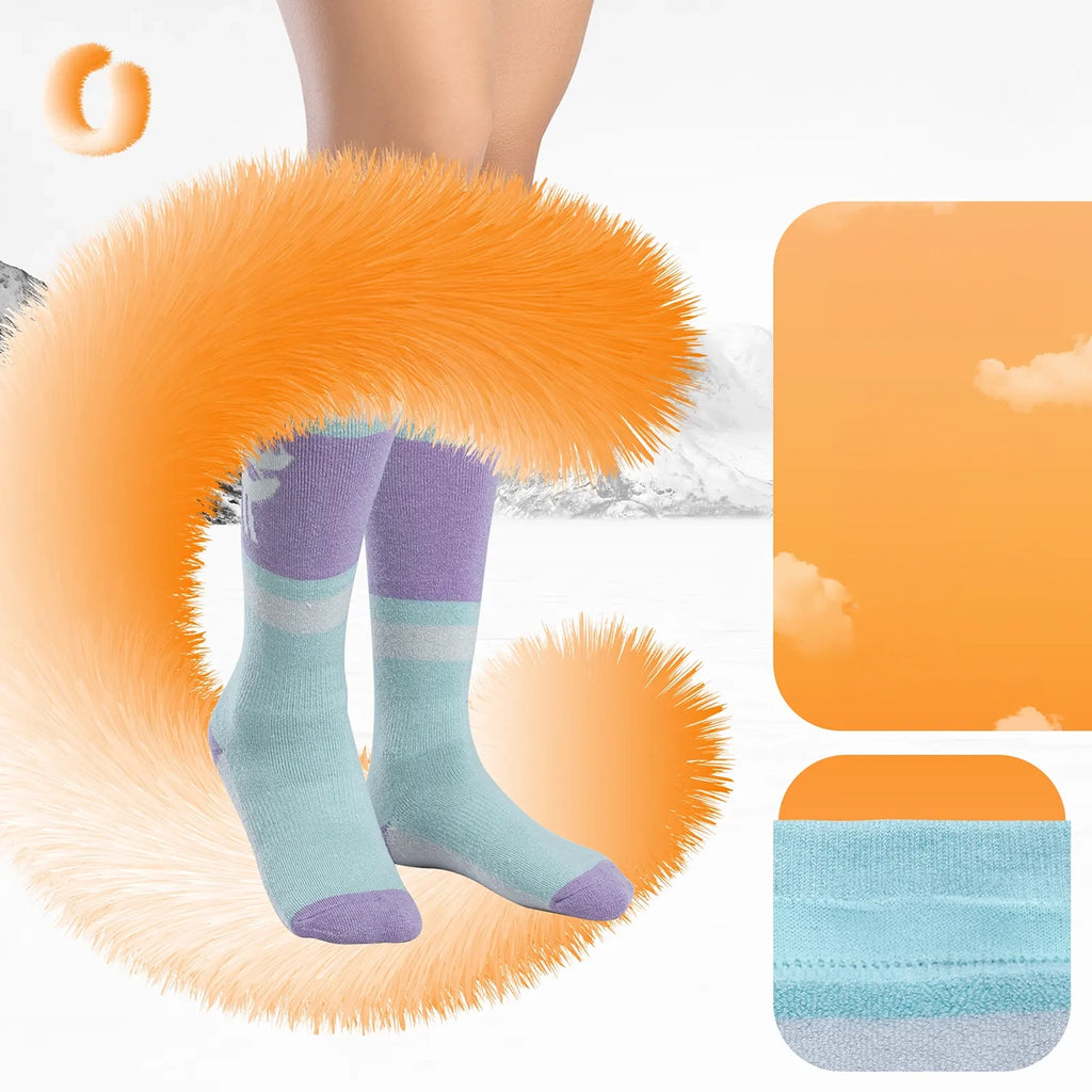 Qunature 037202 slidinėjimo kojinės dydis 43-48 (L/XL) - violetinė-žalia -- Cycling Socks