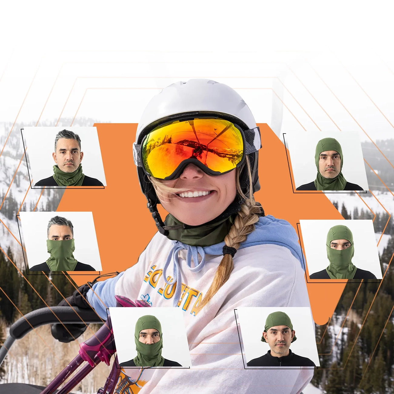 Qunature 13230023014 slidinėjimo šaliklis dviračio motociklų šaliklis dydis M - žalias -- Cycling Caps & Headwear