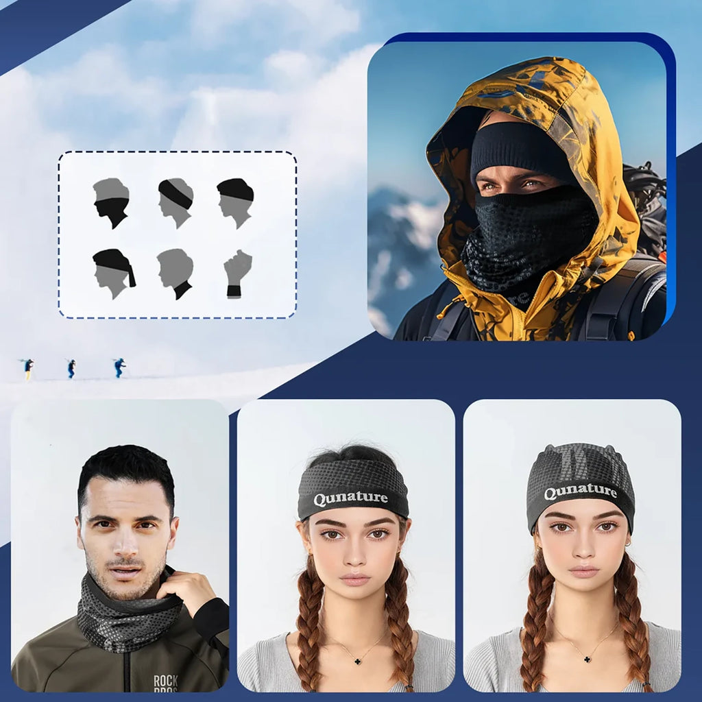 Qunature 11230014002 slidinėjimo šalikas, sportinė bandana, universalus dydis - juoda -- Cycling Caps & Headwear