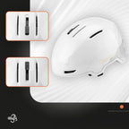 Qunature 10130003001 Slidinėjo šalmas su ausų glaumėmis Snieglenčiavimui 58-61 cm - Baltas -- Bicycle Helmets