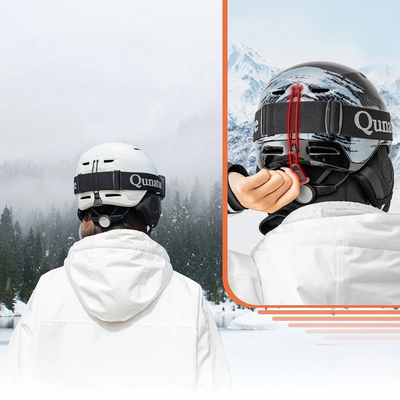 Qunature 10130003001 Slidinėjo šalmas su ausų glaumėmis Snieglenčiavimui 58-61 cm - Baltas -- Bicycle Helmets