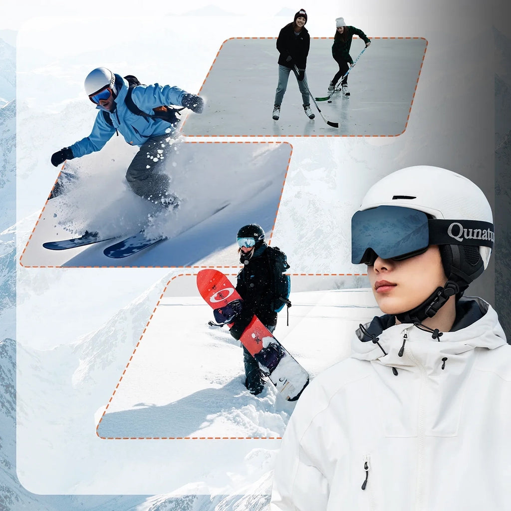 Qunature 10130003001 Slidinėjo šalmas su ausų glaumėmis Snieglenčiavimui 58-61 cm - Baltas -- Bicycle Helmets