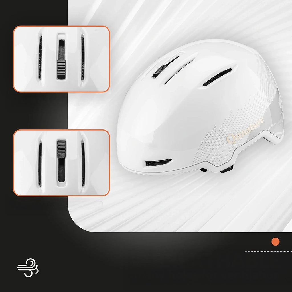 Qunature 10130003002 Slidinėjo šalmas su ausų glaumėmis Snieglenčiavimui 54-58 cm - Baltas -- Bicycle Helmets