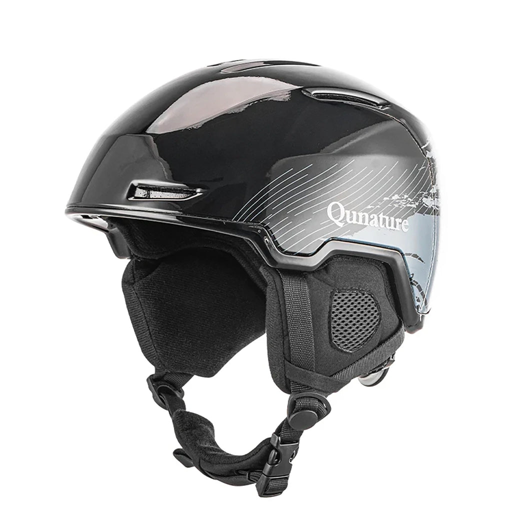 Qunature 10130003004 Slidinėjo šalmas su ausų glaumėmis Snieglenčiavimui 54-58 cm - Juodas -- Bicycle Helmets