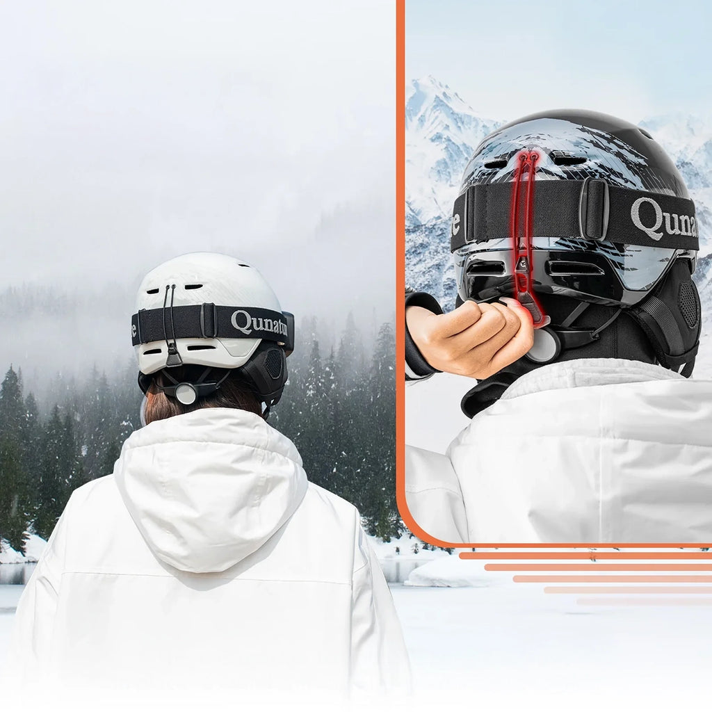 Qunature 10130003005 Slidinėjo šalmas su ausų glaumėmis Panda Snieglenčiavimui Vaikams 54-58 cm - Baltas -- Bicycle Helmets