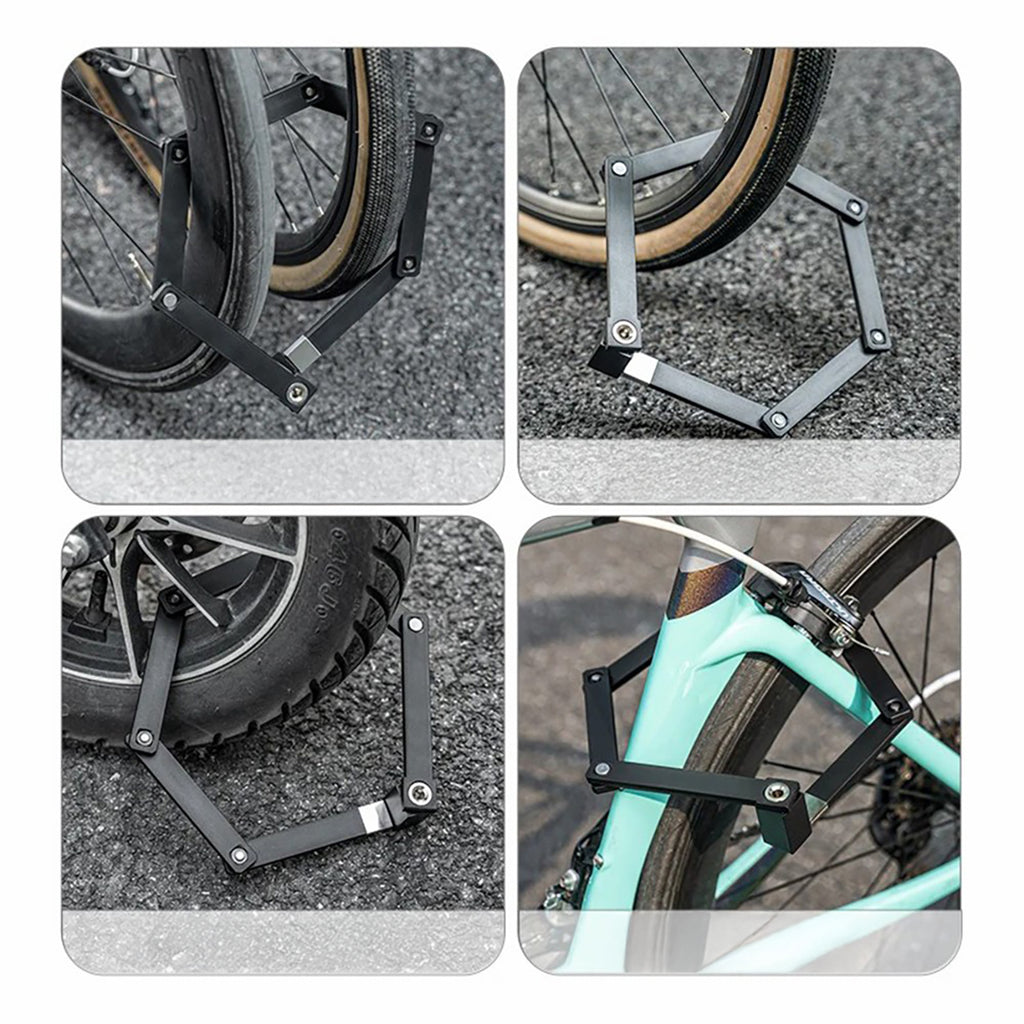 Rockbros 32140003001 sulankstomas dviračio railtis su raktu ir rankena, 68cm - juodas -- Bicycle Locks