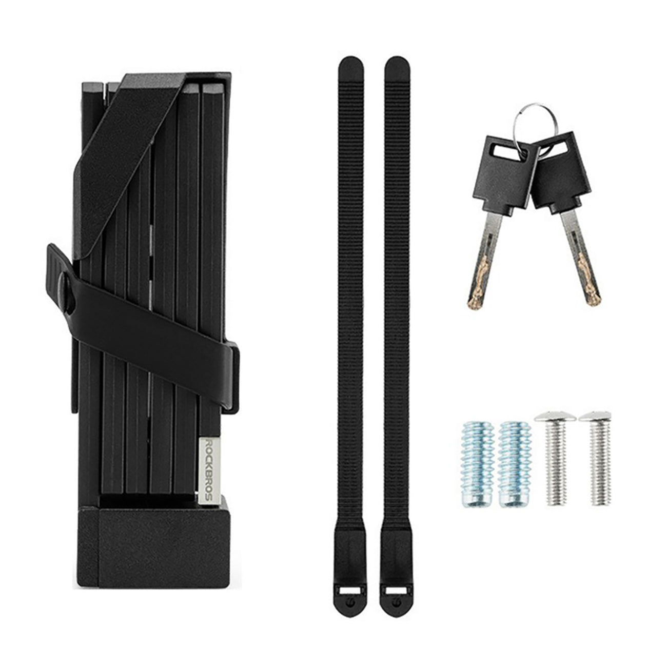 Rockbros 32140003001 sulankstomas dviračio railtis su raktu ir rankena, 68cm - juodas -- Bicycle Locks