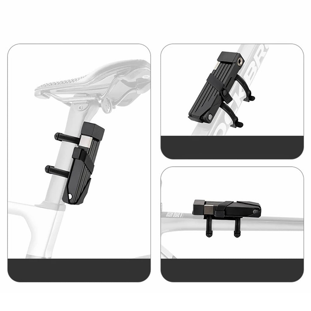 Rockbros 32140003001 sulankstomas dviračio railtis su raktu ir rankena, 68cm - juodas -- Bicycle Locks