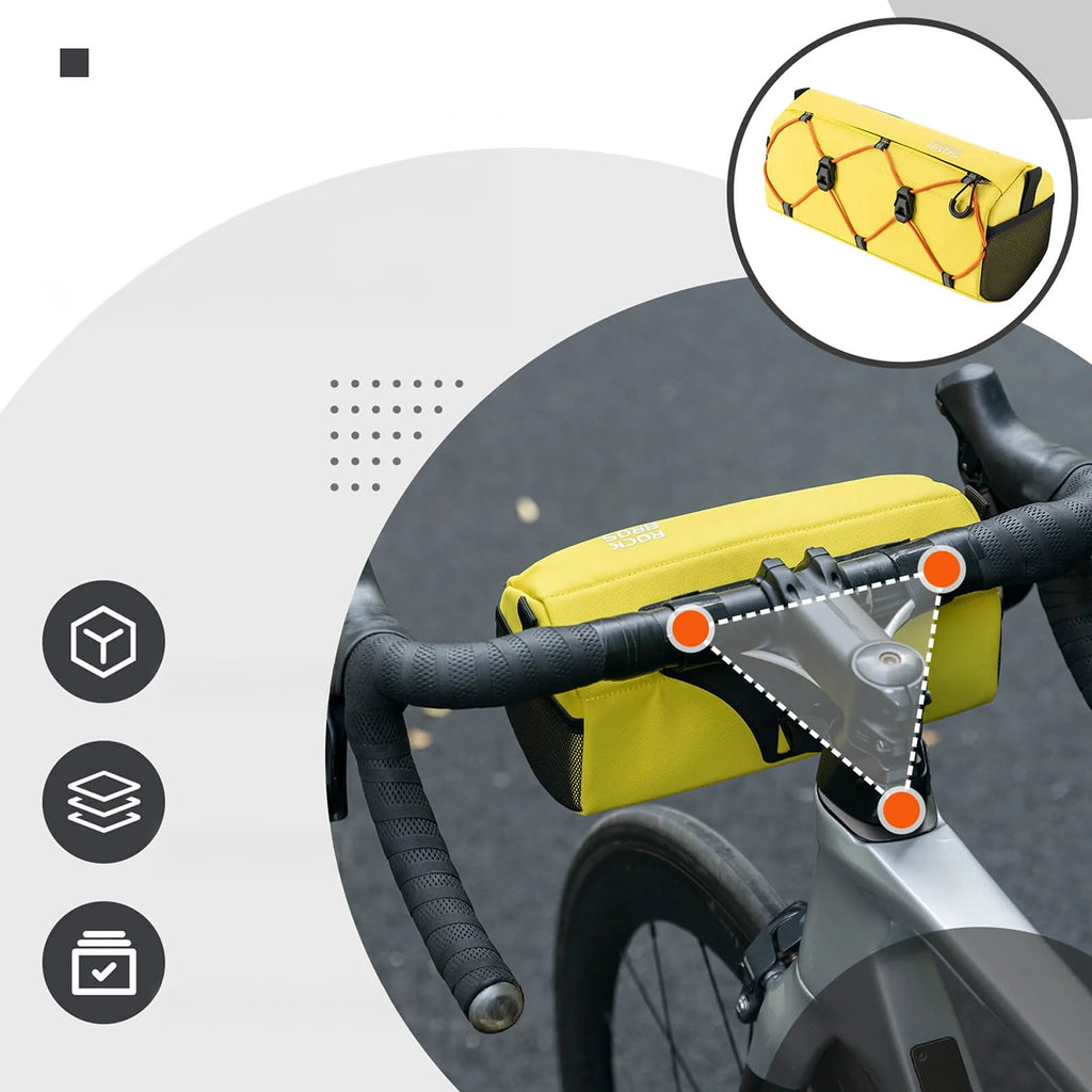 Rockbros 30110054006 vairo dviračio krepšys 2.2L - geltonas -- Bicycle Bags