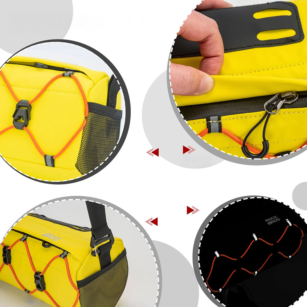 Rockbros 30110054006 vairo dviračio krepšys 2.2L - geltonas -- Bicycle Bags