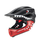 Rockbros TT-32006 Shark vaikų dviračio šalmas su nuimama žande S dydis (48-52 cm) - Juoda -- Bicycle Helmets