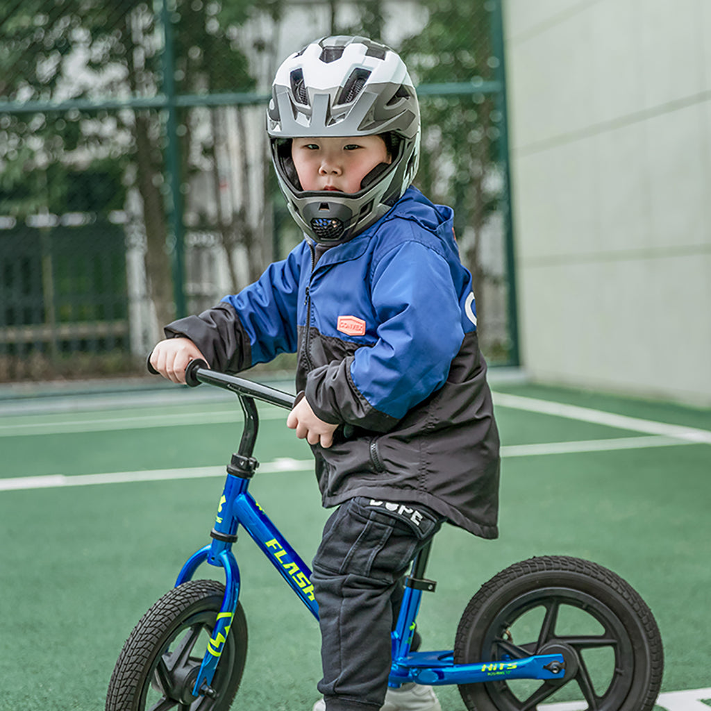 Rockbros TS-61 10110061006 Vaikiškasis dviračio šalmas su atimamu žandikauliu, dydis M (54-57 cm) - pilka -- Bicycle Helmets