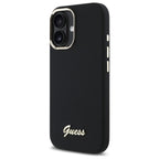 Guess silikoninis dėklas iPhone 16 Plus – juodas