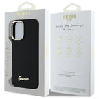 Guess silikoninis dėklas iPhone 16 Plus – juodas