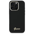 Guess silikoninis dėklas iPhone 16 Pro Max – juodas -- iPhone 16 Pro Max