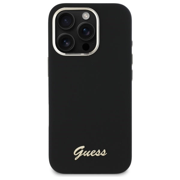 Guess silikoninis dėklas iPhone 16 Pro Max – juodas -- iPhone 16 Pro Max