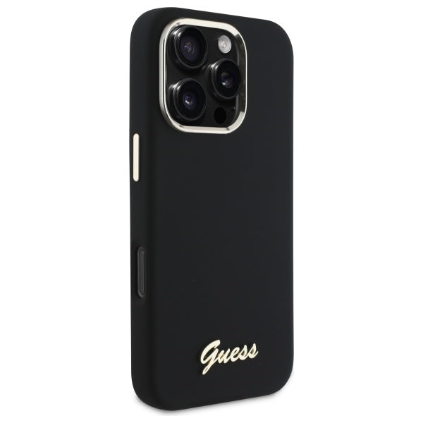 Guess silikoninis dėklas iPhone 16 Pro Max – juodas -- iPhone 16 Pro Max
