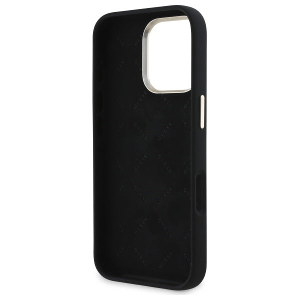 Guess silikoninis dėklas iPhone 16 Pro Max – juodas -- iPhone 16 Pro Max