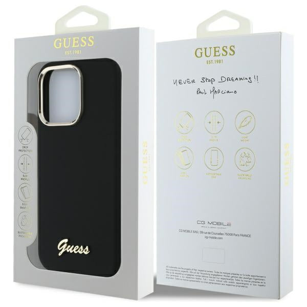 Guess silikoninis dėklas iPhone 16 Pro Max – juodas -- iPhone 16 Pro Max