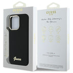 Guess silikoninis dėklas iPhone 16 Pro Max – juodas -- iPhone 16 Pro Max