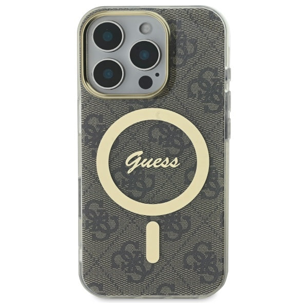 Guess MagSafe dėklas iPhone 16 Pro – rudas