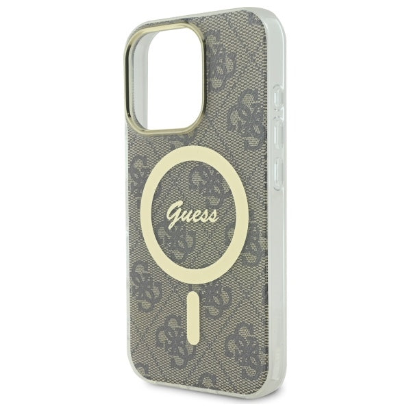 Guess MagSafe dėklas iPhone 16 Pro – rudas