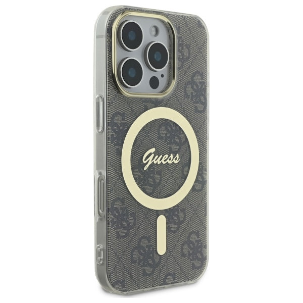 Guess MagSafe dėklas iPhone 16 Pro Max – rudas