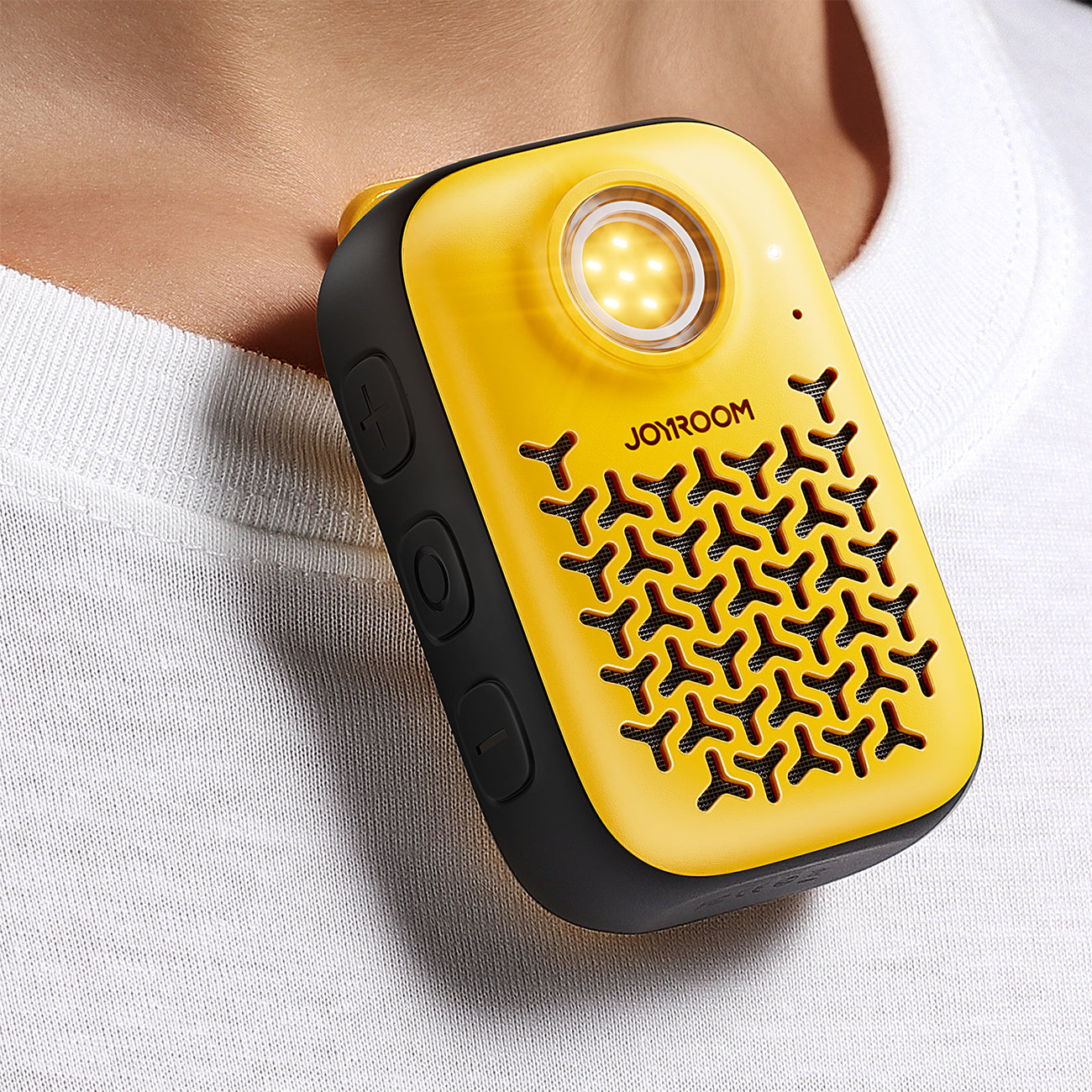Joyroom Maya JR-MS03 nešiojamasis Bluetooth garsiakalbis su įmontuotu žibintuvėliu, atsparus - geltonas