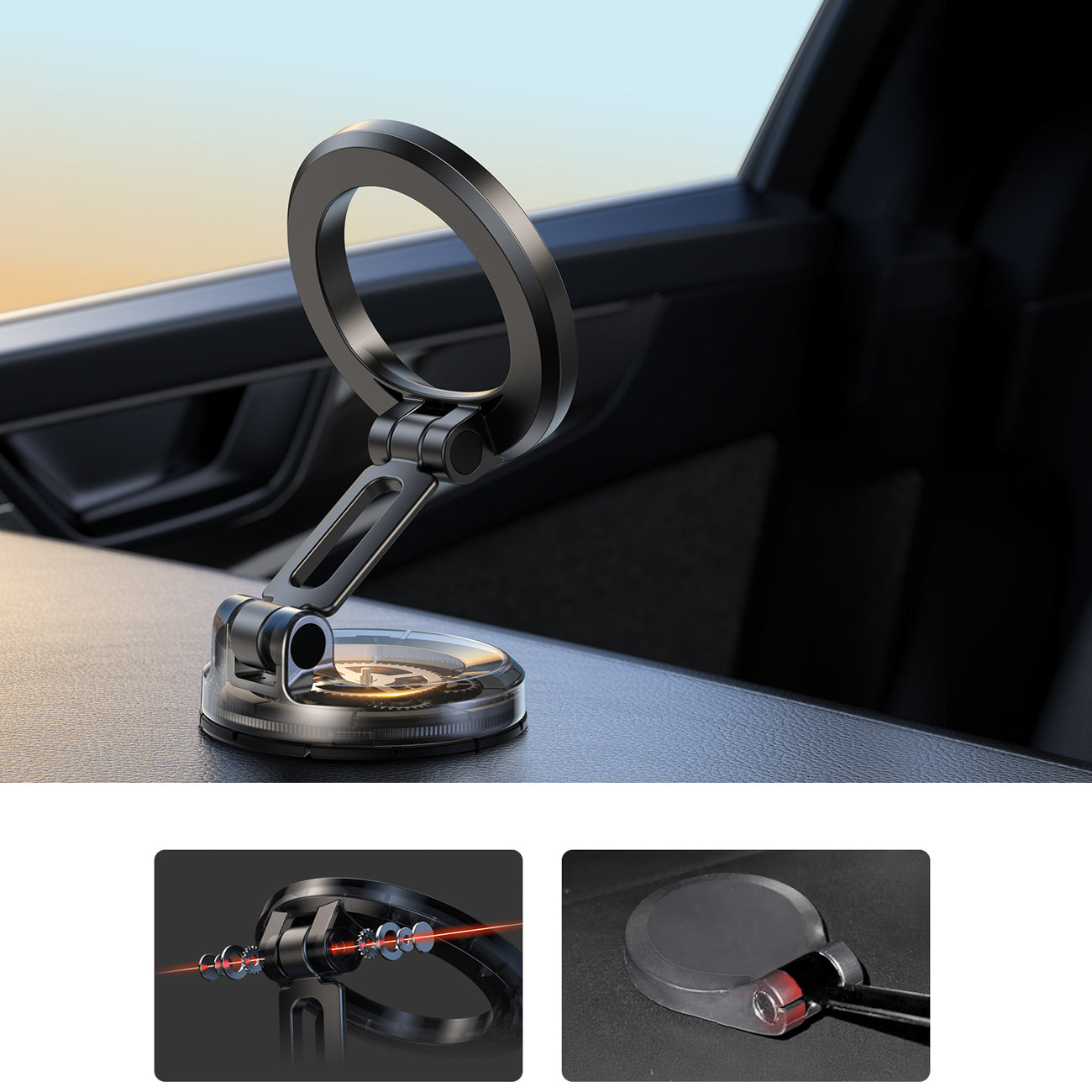 Joyroom JR-ZS505 magnetinis laikiklis prietaisų skydeliui, suderinamas su MagSafe - juodas