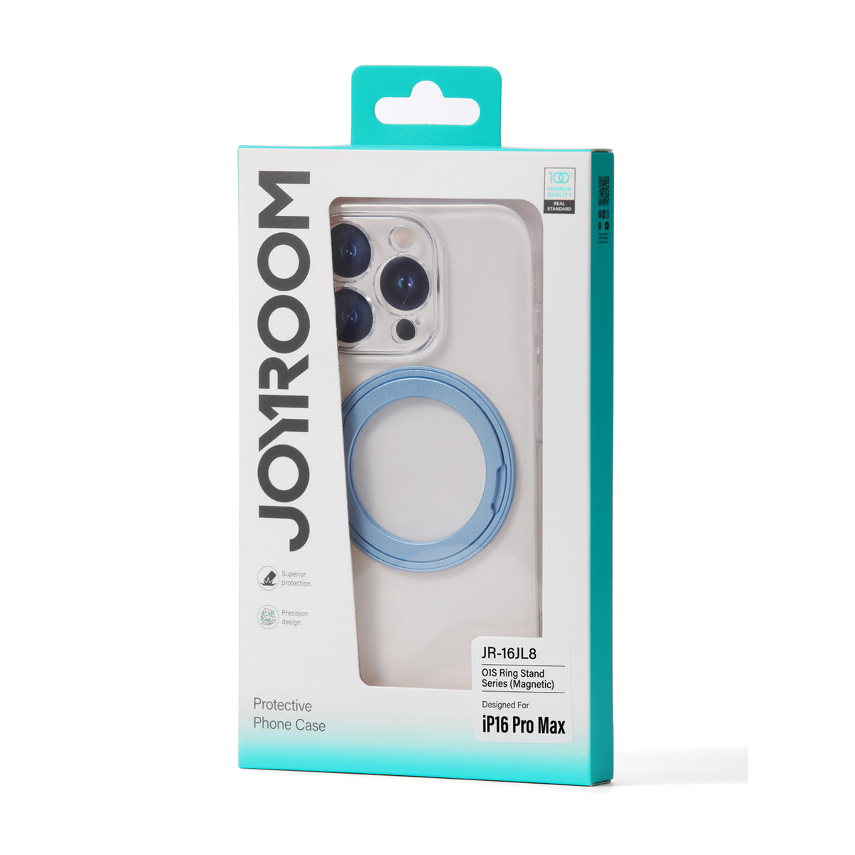 Joyroom MagSafe dėklas iPhone 16 Pro Max su žiedu – mėlynas